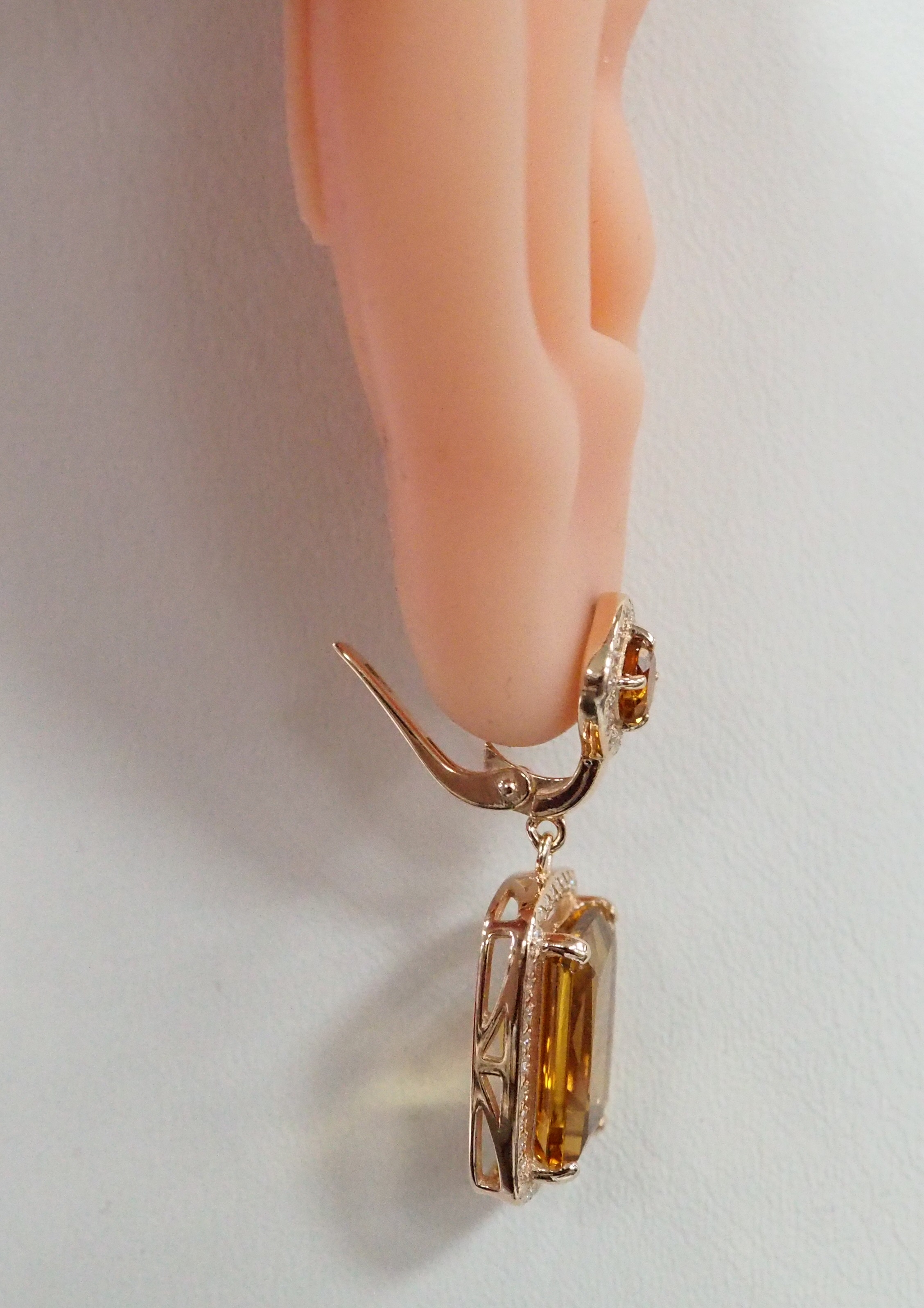 Серебряные серьги с цитринами